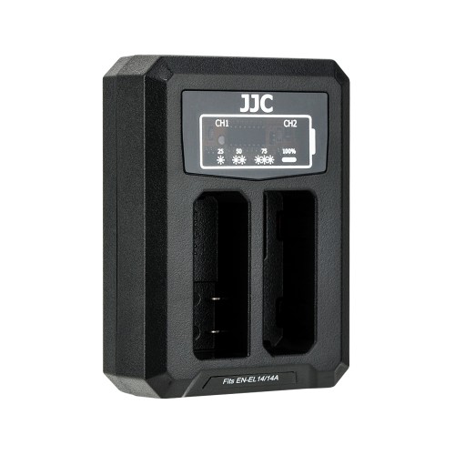 JJC USB Dual Battery Charger fits Nikon EN-EL14/EN-EL14A