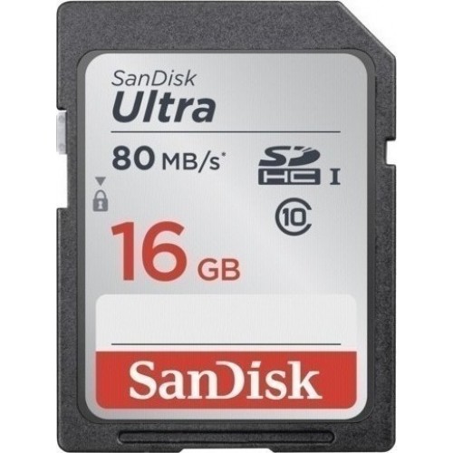 Sandisk Ultra SDHC UHS-I 16GB 80MB/S ΚΑΡΤΕΣ ΜΝΗΜΗΣ  SD