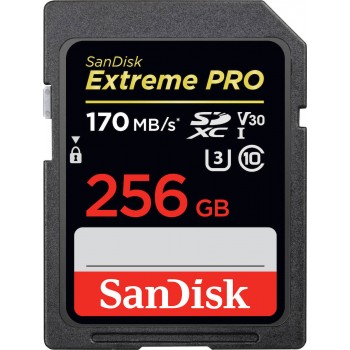 SanDisk Extreme Pro SDXC Card 256GB - 170MB/s V30 UHS-I U3