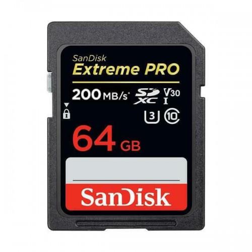 SanDisk Extreme Pro SDXC 64gb 200MB/s UHS-I U3 ULTRA HD V30 4K 