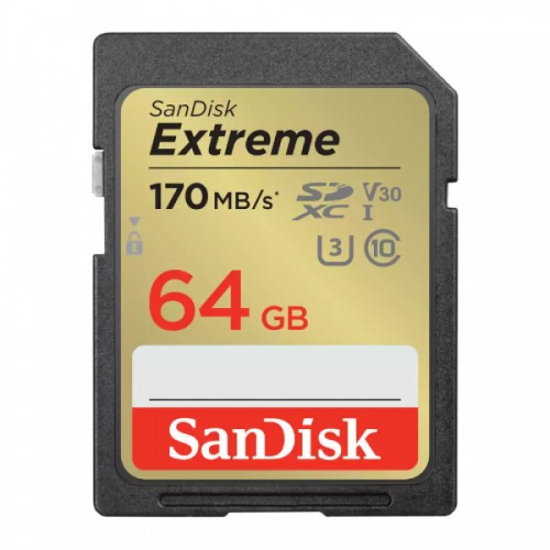 SanDisk Extreme SD 64GB 170MB/s V30 UHS-I U3