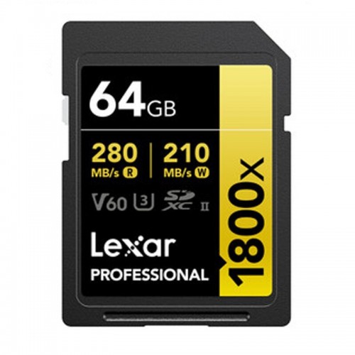 Lexar Professional 1800x SDXC 64GB Class 10 U3 V60 UHS-II