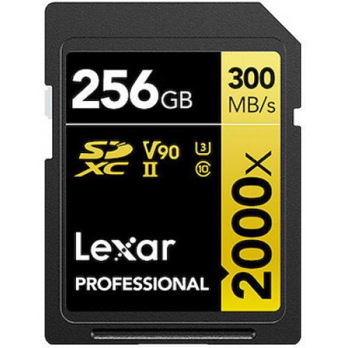 Lexar Professional 2000X SDXC 256GB Class 10 U3 V90 UHS-II 8K